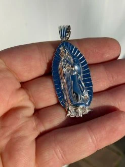 Men's Real 925 Sterling Silver - Virgin Mary Guadalupe Necklace Senora Pendant 19 Men's Real 925 Sterling Silver - Virgin Mary Guadalupe Necklace Senora Pendant -Harlem Bling Shop harlembling mens real 925 sterling silver virgin mary guadalupe necklace senora pendant 02694.1664400338