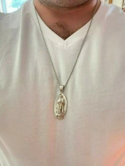 Men's Real 925 Sterling Silver - Virgin Mary Guadalupe Necklace Senora Pendant 14 Men's Real 925 Sterling Silver - Virgin Mary Guadalupe Necklace Senora Pendant -Harlem Bling Shop harlembling mens real 925 sterling silver virgin mary guadalupe necklace senora pendant 38077.1664388485