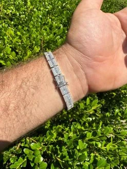 Men's Real Baguette 8mm MOISSANITE Tennis Bracelet Solid 925 Silver Hip Hop Iced -Harlem Bling Shop harlembling mens real baguette 8mm moissanite tennis bracelet solid 925 silver hip hop iced 09989.1686953528