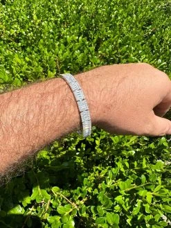 Men's Real Baguette 8mm MOISSANITE Tennis Bracelet Solid 925 Silver Hip Hop Iced -Harlem Bling Shop harlembling mens real baguette 8mm moissanite tennis bracelet solid 925 silver hip hop iced 26587.1686953521