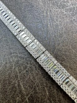 Men's Real Baguette 8mm MOISSANITE Tennis Bracelet Solid 925 Silver Hip Hop Iced -Harlem Bling Shop harlembling mens real baguette 8mm moissanite tennis bracelet solid 925 silver hip hop iced 48241.1686953524