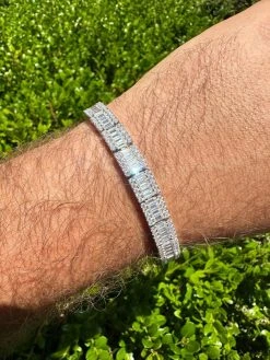 Men's Real Baguette 8mm MOISSANITE Tennis Bracelet Solid 925 Silver Hip Hop Iced -Harlem Bling Shop harlembling mens real baguette 8mm moissanite tennis bracelet solid 925 silver hip hop iced 54438.1686953506