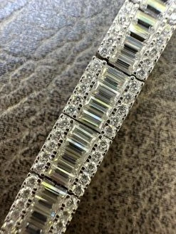 Men's Real Baguette 8mm MOISSANITE Tennis Bracelet Solid 925 Silver Hip Hop Iced -Harlem Bling Shop harlembling mens real baguette 8mm moissanite tennis bracelet solid 925 silver hip hop iced 70222.1686953518
