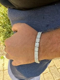 Men's Real Baguette 8mm MOISSANITE Tennis Bracelet Solid 925 Silver Hip Hop Iced -Harlem Bling Shop harlembling mens real baguette 8mm moissanite tennis bracelet solid 925 silver hip hop iced 80092.1686953509