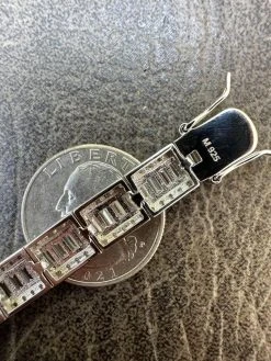 Men's Real Baguette 8mm MOISSANITE Tennis Bracelet Solid 925 Silver Hip Hop Iced -Harlem Bling Shop harlembling mens real baguette 8mm moissanite tennis bracelet solid 925 silver hip hop iced 88052.1686953522