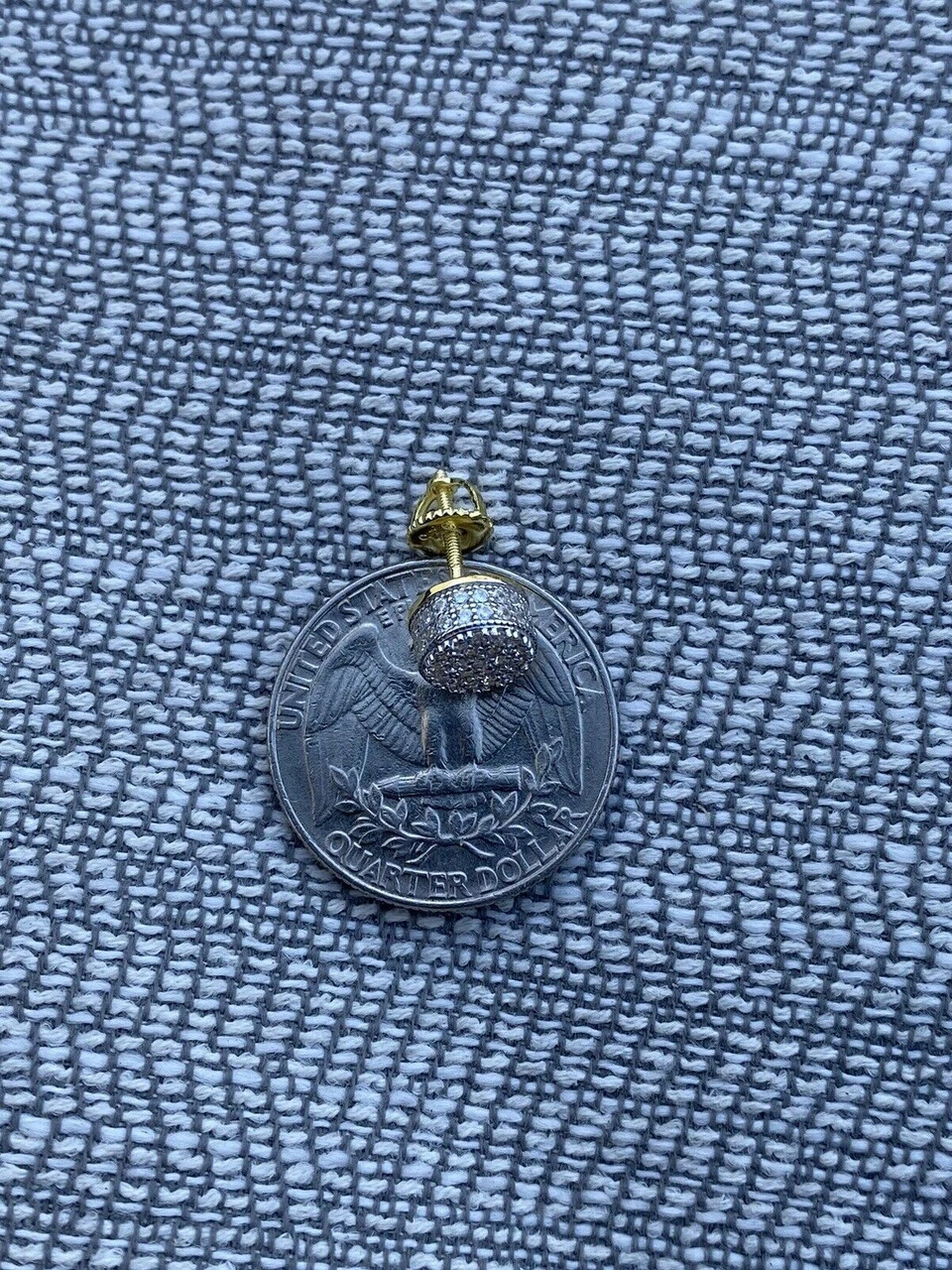 Mens Real Gold Vermeil 925 Sterling Silver Round Earrings MOISSANITE Studs Iced 11 Mens Real Gold Vermeil 925 Sterling Silver Round Earrings MOISSANITE Studs Iced - Image 9