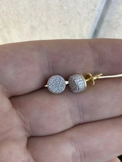 Mens Real Gold Vermeil 925 Sterling Silver Round Earrings MOISSANITE Studs Iced 18 Mens Real Gold Vermeil 925 Sterling Silver Round Earrings MOISSANITE Studs Iced -Harlem Bling Shop harlembling mens real gold vermeil 925 sterling silver round earrings moissanite studs iced 87092.1664374673