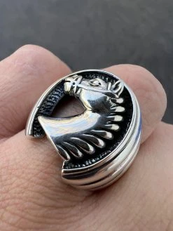 Mens Real Plain Solid 925 Sterling Silver Horse & Lucky Horseshoe Ring Size 7-13 -Harlem Bling Shop harlembling mens real plain solid 925 sterling silver horse and lucky horseshoe ring size 7 13 34475.1672851704