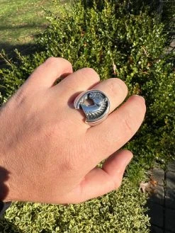 Mens Real Plain Solid 925 Sterling Silver Horse & Lucky Horseshoe Ring Size 7-13 -Harlem Bling Shop harlembling mens real plain solid 925 sterling silver horse and lucky horseshoe ring size 7 13 56594.1672851602