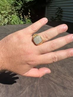 Mens Real Solid 925 14k Gold Plated Iced CZ Ring Hip Hop Size 7 8 9 10 11 12 13 -Harlem Bling Shop harlembling mens real solid 925 14k gold plated iced cz ring hip hop size 7 8 9 10 11 12 13 17611.1664302671