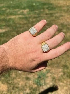 Mens Real Solid 925 14k Gold Plated Iced CZ Ring Hip Hop Size 7 8 9 10 11 12 13 -Harlem Bling Shop harlembling mens real solid 925 14k gold plated iced cz ring hip hop size 7 8 9 10 11 12 13 30303.1664300635