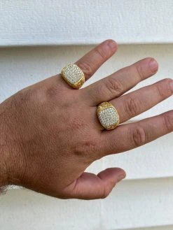 Mens Real Solid 925 14k Gold Plated Iced CZ Ring Hip Hop Size 7 8 9 10 11 12 13 -Harlem Bling Shop harlembling mens real solid 925 14k gold plated iced cz ring hip hop size 7 8 9 10 11 12 13 43179.1664299730