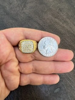 Mens Real Solid 925 14k Gold Plated Iced CZ Ring Hip Hop Size 7 8 9 10 11 12 13 -Harlem Bling Shop harlembling mens real solid 925 14k gold plated iced cz ring hip hop size 7 8 9 10 11 12 13 72707.1664299719