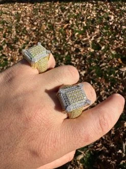 Men's Real Solid 925 Silver 14k Gold Plated MOISSANITE Large 3D Iced HipHop Ring 32 Men's Real Solid 925 Silver 14k Gold Plated MOISSANITE Large 3D Iced HipHop Ring -Harlem Bling Shop harlembling mens real solid 925 silver 14k gold plated moissanite large 3d iced hiphop ring 32189.1700107274