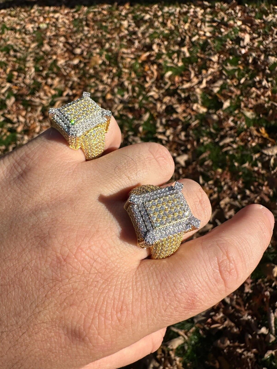 Men's Real Solid 925 Silver 14k Gold Plated MOISSANITE Large 3D Iced HipHop Ring 13 Men's Real Solid 925 Silver 14k Gold Plated MOISSANITE Large 3D Iced HipHop Ring - Image 11