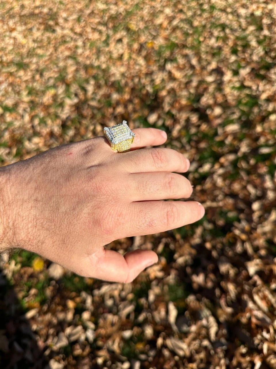 Men's Real Solid 925 Silver 14k Gold Plated MOISSANITE Large 3D Iced HipHop Ring 11 Men's Real Solid 925 Silver 14k Gold Plated MOISSANITE Large 3D Iced HipHop Ring - Image 9