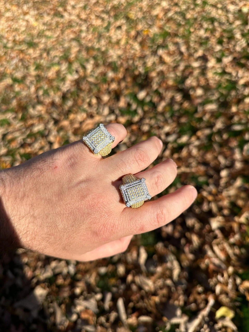 Men's Real Solid 925 Silver 14k Gold Plated MOISSANITE Large 3D Iced HipHop Ring 17 Men's Real Solid 925 Silver 14k Gold Plated MOISSANITE Large 3D Iced HipHop Ring - Image 15