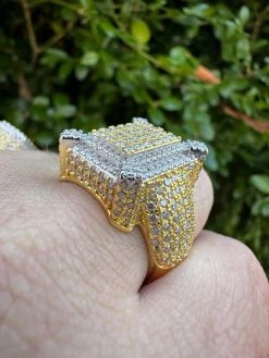 Men's Real Solid 925 Silver 14k Gold Plated MOISSANITE Large 3D Iced HipHop Ring 41 Men's Real Solid 925 Silver 14k Gold Plated MOISSANITE Large 3D Iced HipHop Ring -Harlem Bling Shop harlembling mens real solid 925 silver 14k gold plated moissanite large 3d iced hiphop ring 66072.1700107272