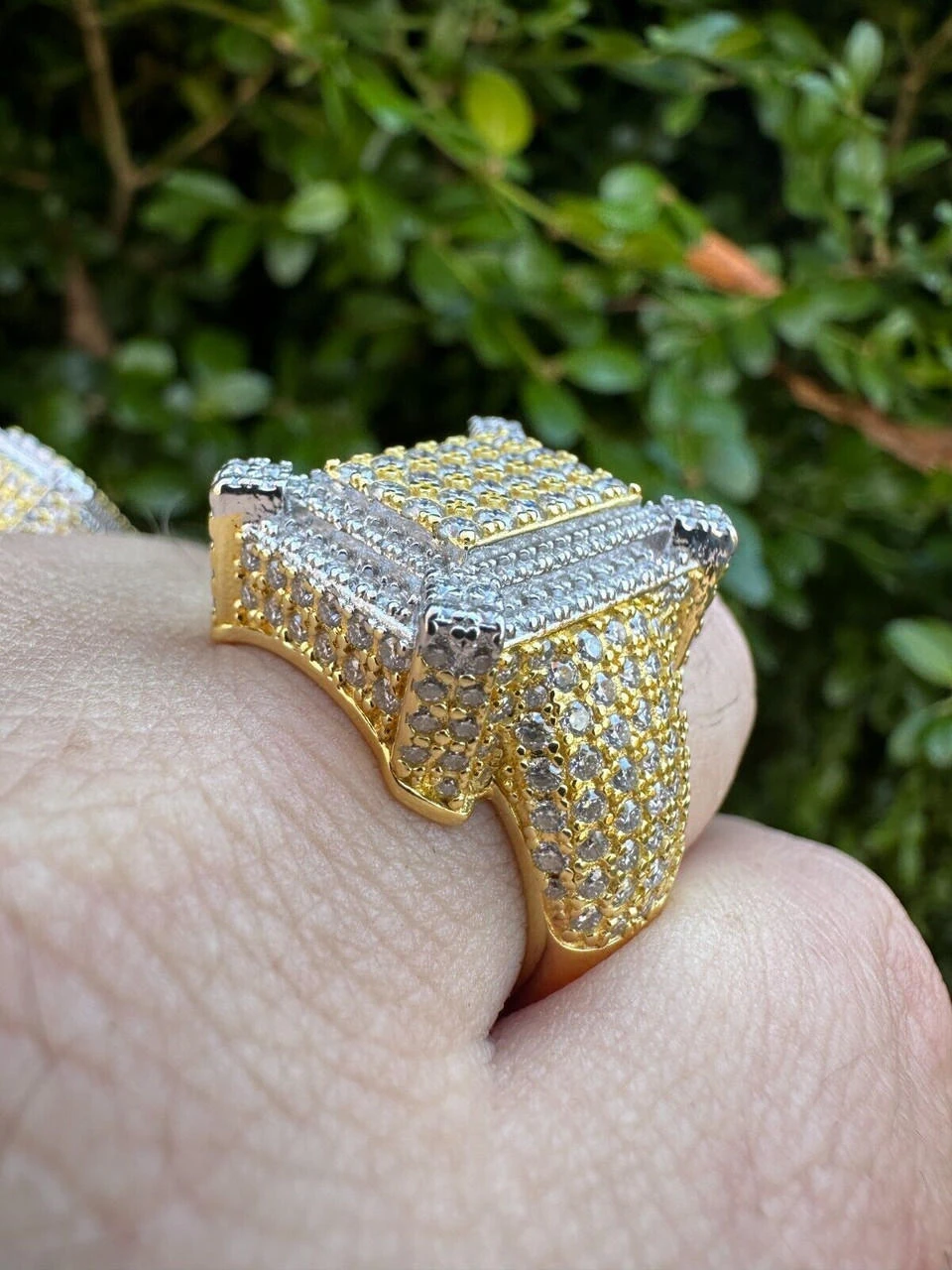 Men's Real Solid 925 Silver 14k Gold Plated MOISSANITE Large 3D Iced HipHop Ring 22 Men's Real Solid 925 Silver 14k Gold Plated MOISSANITE Large 3D Iced HipHop Ring - Image 20