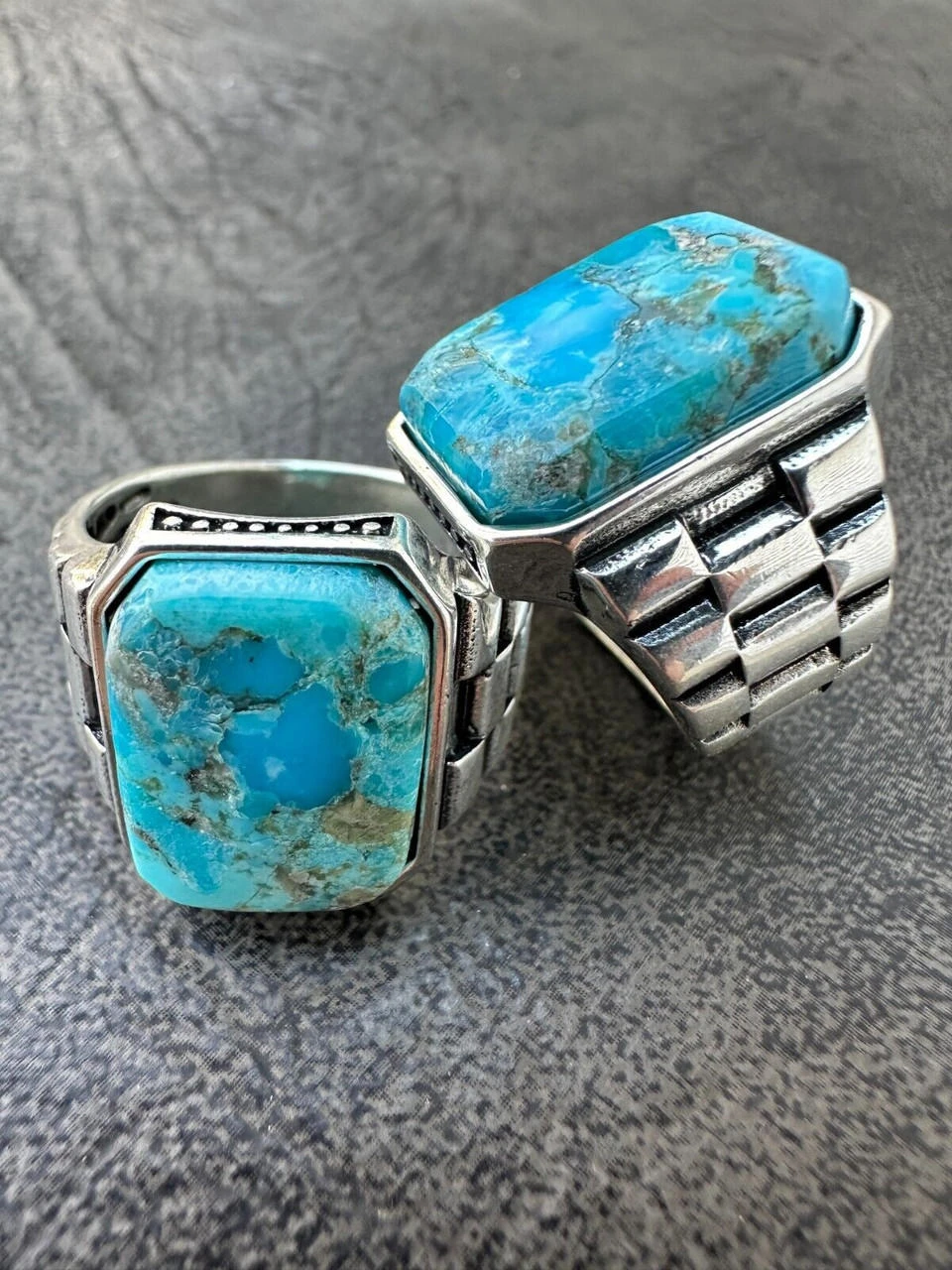 Mens Real Solid 925 Silver Blue Turquoise Natural Native American Gemstone Ring 22 Mens Real Solid 925 Silver Blue Turquoise Natural Native American Gemstone Ring - Image 20