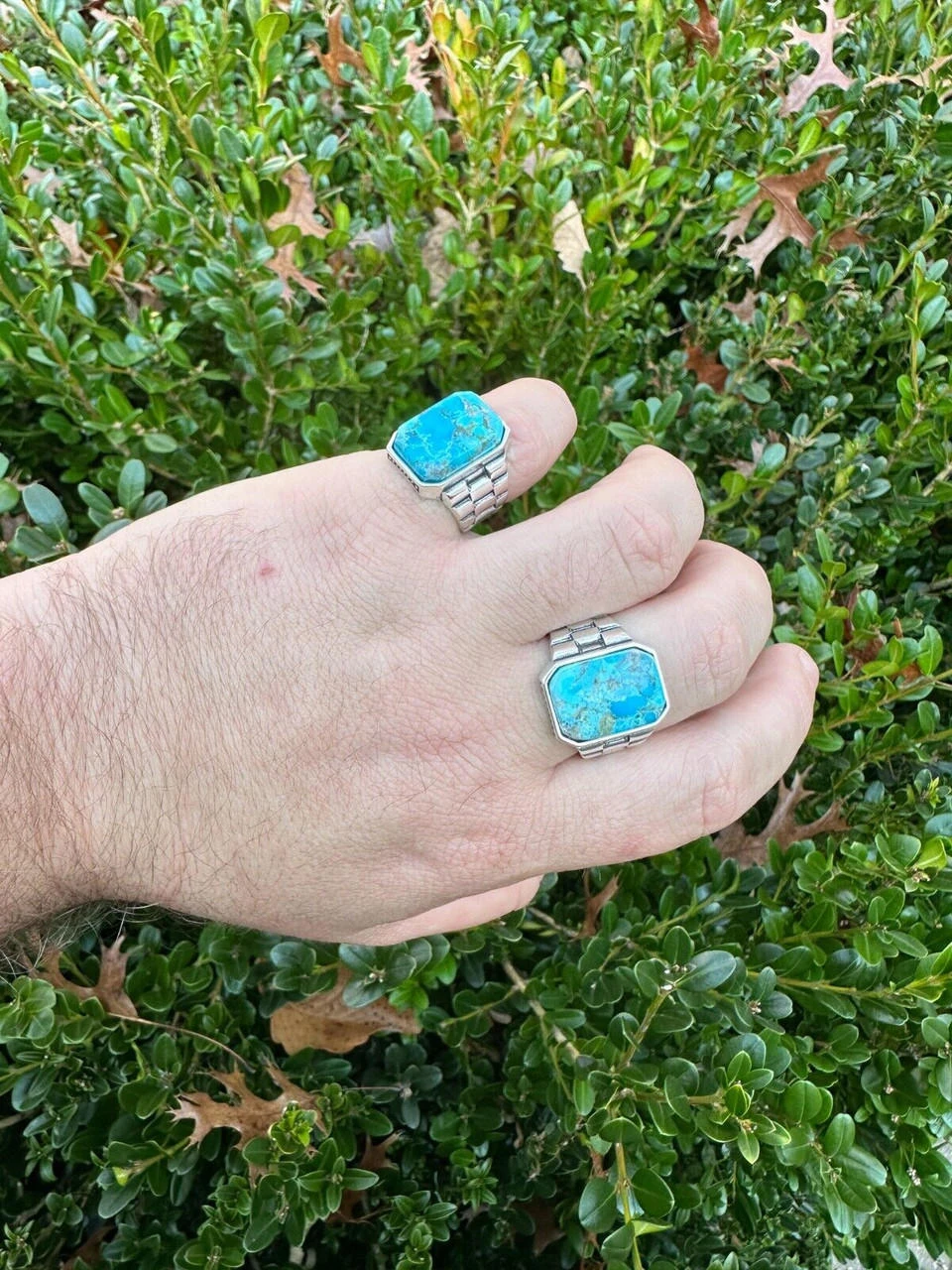 Mens Real Solid 925 Silver Blue Turquoise Natural Native American Gemstone Ring 14 Mens Real Solid 925 Silver Blue Turquoise Natural Native American Gemstone Ring - Image 12