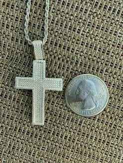Men's Real Solid 925 Silver Cross Pendant Bust Down Crucifix Necklace Iced CZ 19 Men's Real Solid 925 Silver Cross Pendant Bust Down Crucifix Necklace Iced CZ -Harlem Bling Shop harlembling mens real solid 925 silver cross pendant bust down crucifix necklace iced cz 72089.1664400262