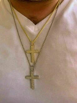 Men's Real Solid 925 Silver Cross Pendant Prong Set Crucifix Necklace W. Chain 24 Men's Real Solid 925 Silver Cross Pendant Prong Set Crucifix Necklace W. Chain -Harlem Bling Shop harlembling mens real solid 925 silver cross pendant prong set crucifix necklace w chain 01424.1664379144