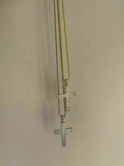 Men's Real Solid 925 Silver Cross Pendant Prong Set Crucifix Necklace W. Chain 20 Men's Real Solid 925 Silver Cross Pendant Prong Set Crucifix Necklace W. Chain -Harlem Bling Shop harlembling mens real solid 925 silver cross pendant prong set crucifix necklace w chain 06482.1664390809