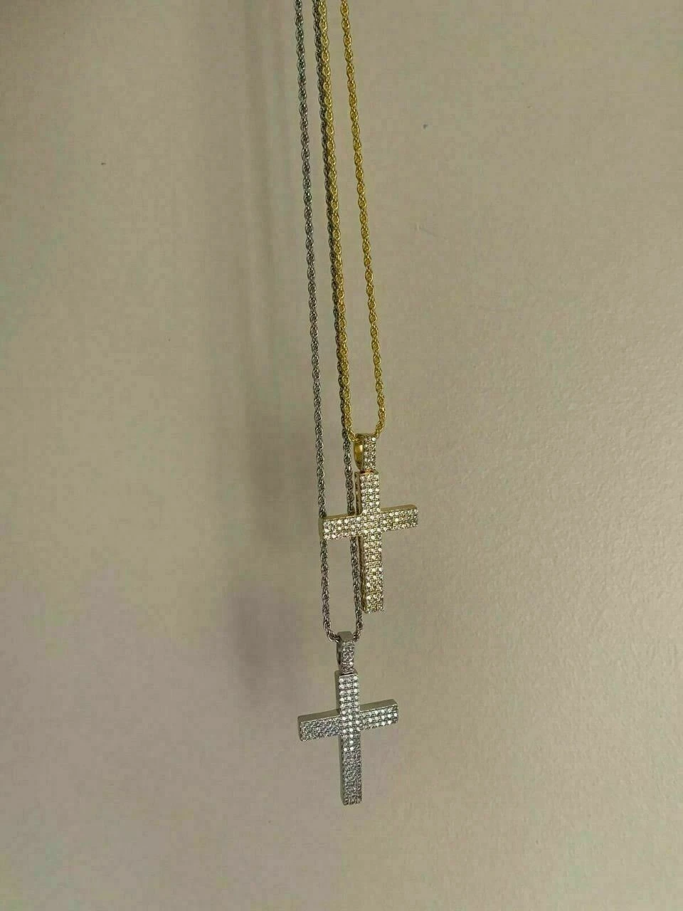 Men's Real Solid 925 Silver Cross Pendant Prong Set Crucifix Necklace W. Chain 9 Men's Real Solid 925 Silver Cross Pendant Prong Set Crucifix Necklace W. Chain - Image 7