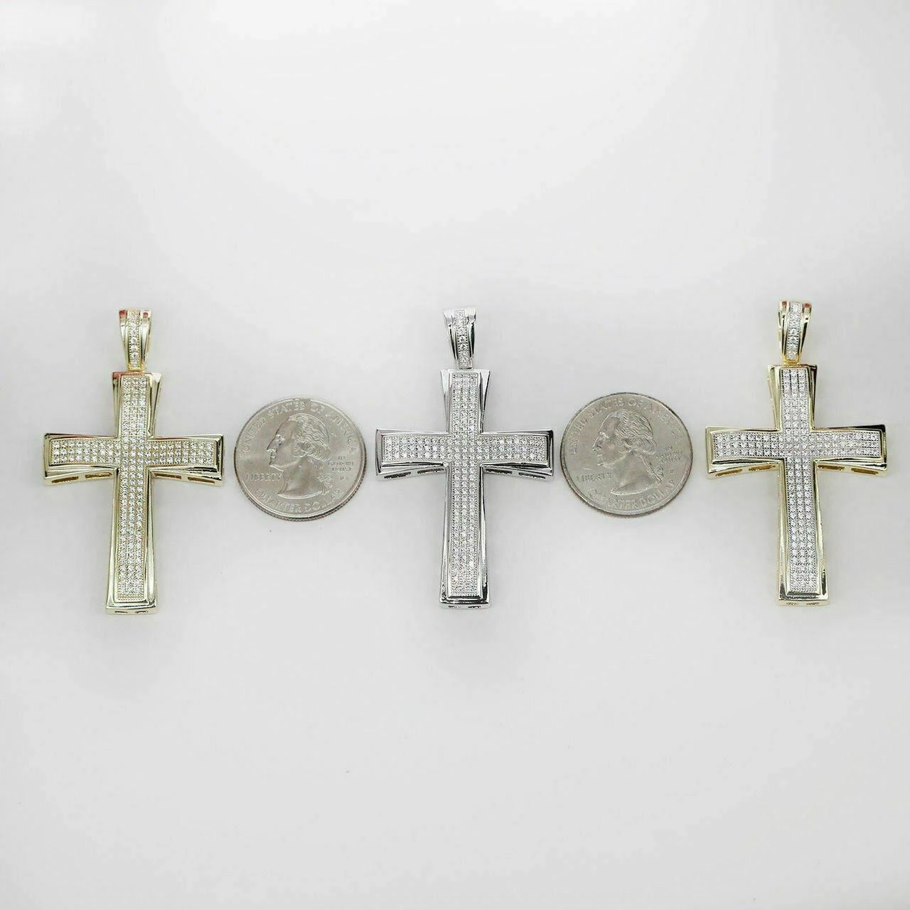 Mens Real Solid 925 Silver Cross W. Tennis Chain Pendant Iced Icy Hip Hop Rapper 7 Mens Real Solid 925 Silver Cross W. Tennis Chain Pendant Iced Icy Hip Hop Rapper - Image 5