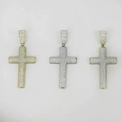 Men's Real Solid 925 Silver Cross W. Tennis Chain Pendant Super Iced Man Diamond 18 Men's Real Solid 925 Silver Cross W. Tennis Chain Pendant Super Iced Man Diamond -Harlem Bling Shop harlembling mens real solid 925 silver cross w tennis chain pendant super iced man diamond 06279.1664394209
