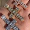 Mens Real Solid 925 Silver Iced Baguette Diamond Cross 2" Rhodium, Gold Or Rose 1 Mens Real Solid 925 Silver Iced Baguette Diamond Cross 2" Rhodium, Gold Or Rose -Harlem Bling Shop harlembling mens real solid 925 silver iced baguette diamond cross 2 rhodium gold or rose 81846.1664390192