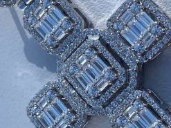 Mens Real Solid 925 Silver Iced Baguette Diamond Cross 2" Rhodium, Gold Or Rose 25 Mens Real Solid 925 Silver Iced Baguette Diamond Cross 2" Rhodium, Gold Or Rose -Harlem Bling Shop harlembling mens real solid 925 silver iced baguette diamond cross 2 rhodium gold or rose 98517.1664383345