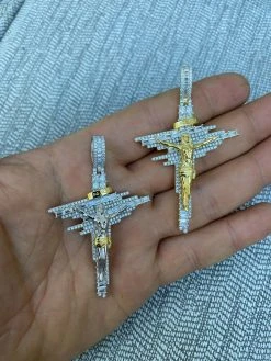 Mens Real Solid 925 Silver Iced Baguette Diamond Jesus Cross Hip Hop Necklace 17 Mens Real Solid 925 Silver Iced Baguette Diamond Jesus Cross Hip Hop Necklace -Harlem Bling Shop harlembling mens real solid 925 silver iced baguette diamond jesus cross hip hop necklace 00676.1664373688