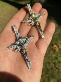 Mens Real Solid 925 Silver Iced Baguette Diamond Jesus Cross Hip Hop Necklace 20 Mens Real Solid 925 Silver Iced Baguette Diamond Jesus Cross Hip Hop Necklace -Harlem Bling Shop harlembling mens real solid 925 silver iced baguette diamond jesus cross hip hop necklace 84920.1664394693