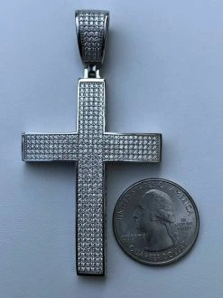 Men’s Real Solid 925 Silver Large Iced Cross 3ct Diamonds 2x1.5” Hip Hop Pendant -Harlem Bling Shop harlembling mens real solid 925 silver large iced cross 3ct diamonds 2x1.5 hip hop pendant 76149.1664396506