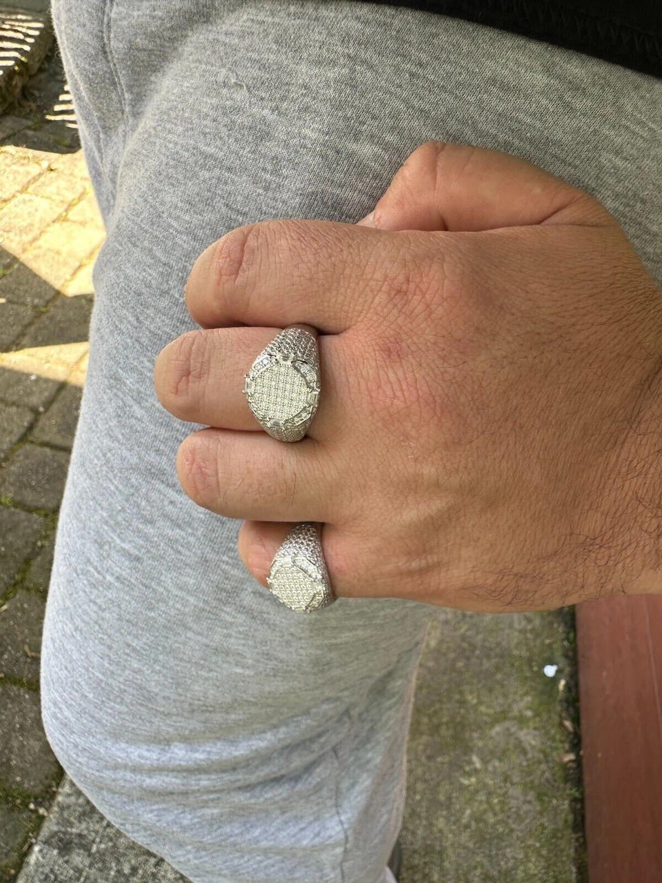 Men's Real Solid 925 Silver MOISSANITE Baguette Passes Tester Pinky RING Hip Hop 12 Men's Real Solid 925 Silver MOISSANITE Baguette Passes Tester Pinky RING Hip Hop - Image 10