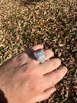 Men's Real Solid 925 Silver MOISSANITE Large 3D Rectangular Iced Hip Hop Ring -Harlem Bling Shop harlembling mens real solid 925 silver moissanite large 3d rectangular iced hip hop ring 05789.1700107196