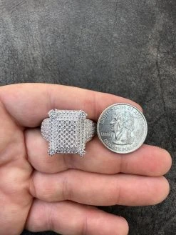 Men's Real Solid 925 Silver MOISSANITE Large 3D Rectangular Iced Hip Hop Ring -Harlem Bling Shop harlembling mens real solid 925 silver moissanite large 3d rectangular iced hip hop ring 44411.1700107240