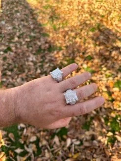 Men's Real Solid 925 Silver MOISSANITE Large 3D Rectangular Iced Hip Hop Ring -Harlem Bling Shop harlembling mens real solid 925 silver moissanite large 3d rectangular iced hip hop ring 88455.1700107211