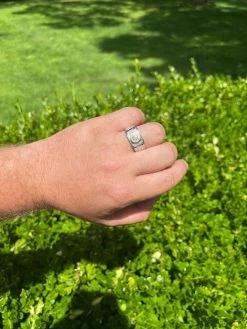 Men's Real Solid 925 Silver Moissanite Ring Passes Diamond Tester Iced Pinky Out -Harlem Bling Shop harlembling mens real solid 925 silver moissanite ring passes diamond tester iced pinky out 56013.1664391995