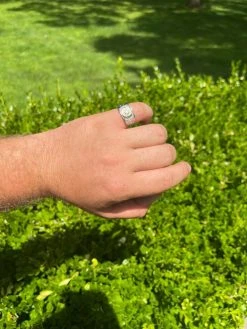 Men's Real Solid 925 Silver Moissanite Ring Passes Diamond Tester Iced Pinky Out -Harlem Bling Shop harlembling mens real solid 925 silver moissanite ring passes diamond tester iced pinky out 71100.1664388969