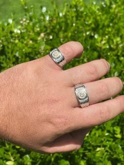 Men's Real Solid 925 Silver Moissanite Ring Passes Diamond Tester Iced Pinky Out -Harlem Bling Shop harlembling mens real solid 925 silver moissanite ring passes diamond tester iced pinky out 78038.1664392214