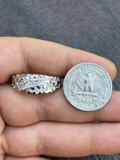 Mens REAL Solid 925 Silver Nugget Band Ring Iced Moissanite Pass Diamond Tester 25 Mens REAL Solid 925 Silver Nugget Band Ring Iced Moissanite Pass Diamond Tester -Harlem Bling Shop harlembling mens real solid 925 silver nugget band ring iced moissanite pass diamond tester 74173.1664377990