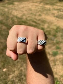 Mens Real Solid 925 Silver Nugget Black Onyx Iced Simulated Diamond Ring Hip Hop -Harlem Bling Shop harlembling mens real solid 925 silver nugget black onyx iced simulated diamond ring hip hop 34801.1664300697