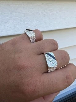 Mens Real Solid 925 Silver Nugget Black Onyx Iced Simulated Diamond Ring Hip Hop -Harlem Bling Shop harlembling mens real solid 925 silver nugget black onyx iced simulated diamond ring hip hop 65161.1664302196