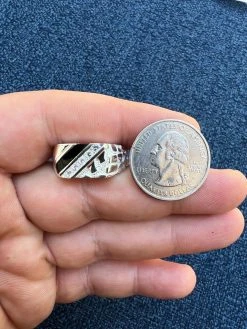 Mens Real Solid 925 Silver Nugget Black Onyx Iced Simulated Diamond Ring Hip Hop -Harlem Bling Shop harlembling mens real solid 925 silver nugget black onyx iced simulated diamond ring hip hop 80532.1664299938