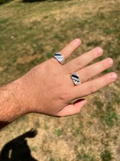 Mens Real Solid 925 Silver Nugget Black Onyx Iced Simulated Diamond Ring Hip Hop -Harlem Bling Shop harlembling mens real solid 925 silver nugget black onyx iced simulated diamond ring hip hop 86992.1664300520