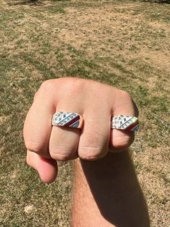 Mens Real Solid 925 Silver Nugget Red Ruby Iced Simulated Diamond Ring Hip Hop -Harlem Bling Shop harlembling mens real solid 925 silver nugget red ruby iced simulated diamond ring hip hop 63109.1664302348