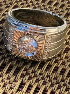 Men's REAL Solid 925 Silver Solitaire Ring W. Man Made Diamonds Pinky Sizes 7-13 -Harlem Bling Shop harlembling mens real solid 925 silver solitaire ring w man made diamonds pinky sizes 7 13 12829.1664381991